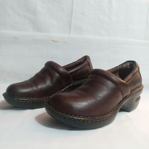 b.o.c. Born Concept Women's Dark Brown Leather Clogs Mules - Size 9